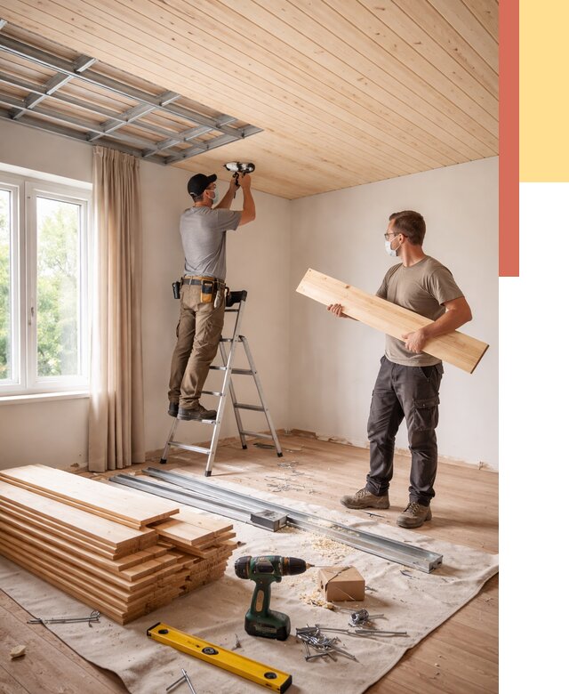 Монтаж потолка из вагонки в Усть-куте от 6693 руб. | Быстро и недорого — ОТДЕЛОЧНИК-Утк