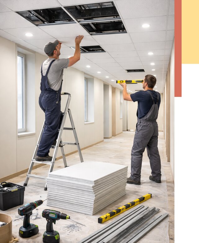 Ремонт потолка Армстронг в Усть-куте от 4634 руб. — быстро и недорого | ОТДЕЛОЧНИК-Утк