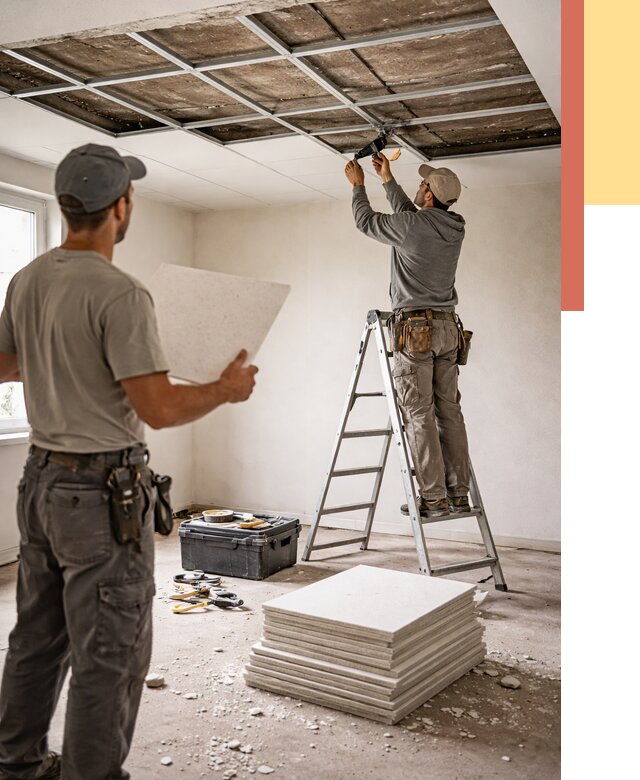 Замена плит подвесного потолка в Усть-куте от 1802 руб. быстро и недорого | ОТДЕЛОЧНИК-Утк