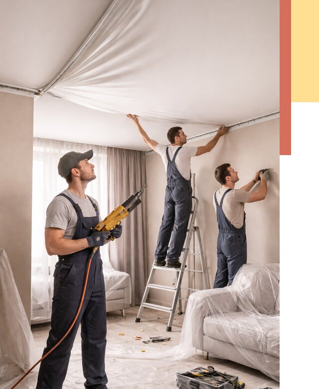 Установка натяжного потолка в Усть-куте от 4634 руб. | Быстро и недорого — ОТДЕЛОЧНИК-Утк