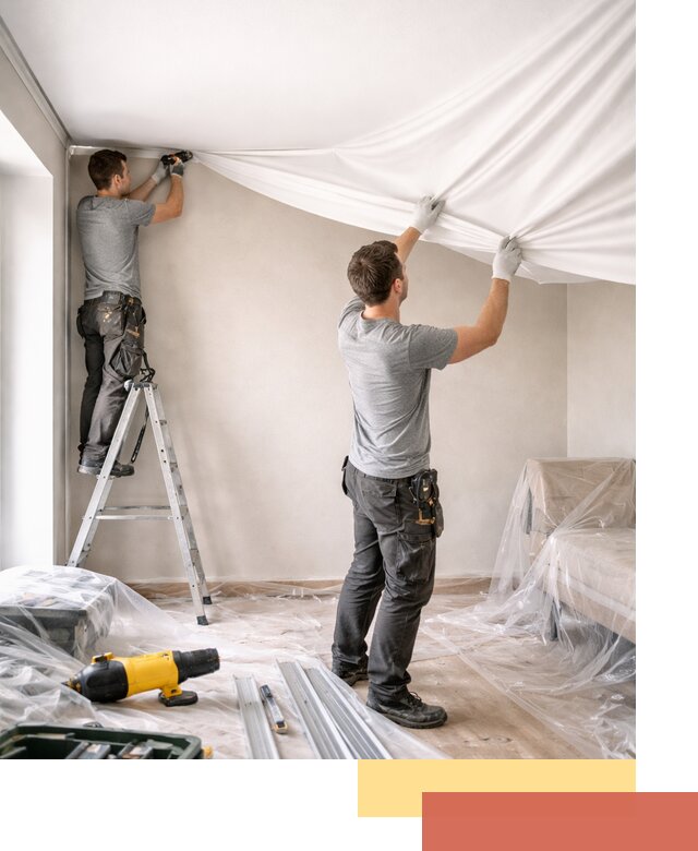 Монтаж тканевого натяжного потолка в Усть-куте недорого и быстро