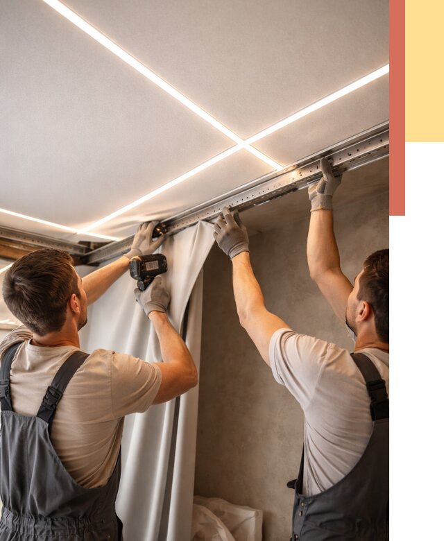 Монтаж натяжного потолка со световыми линиями в Усть-куте от 1236 руб. | ОТДЕЛОЧНИК-Утк