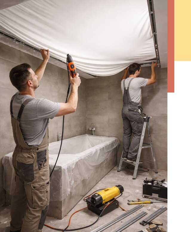 Монтаж натяжного потолка в ванной в Усть-куте от 1236 руб. под ключ | ОТДЕЛОЧНИК-Утк