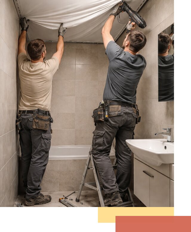 Монтаж натяжного потолка в ванной в Усть-куте быстро и качественно