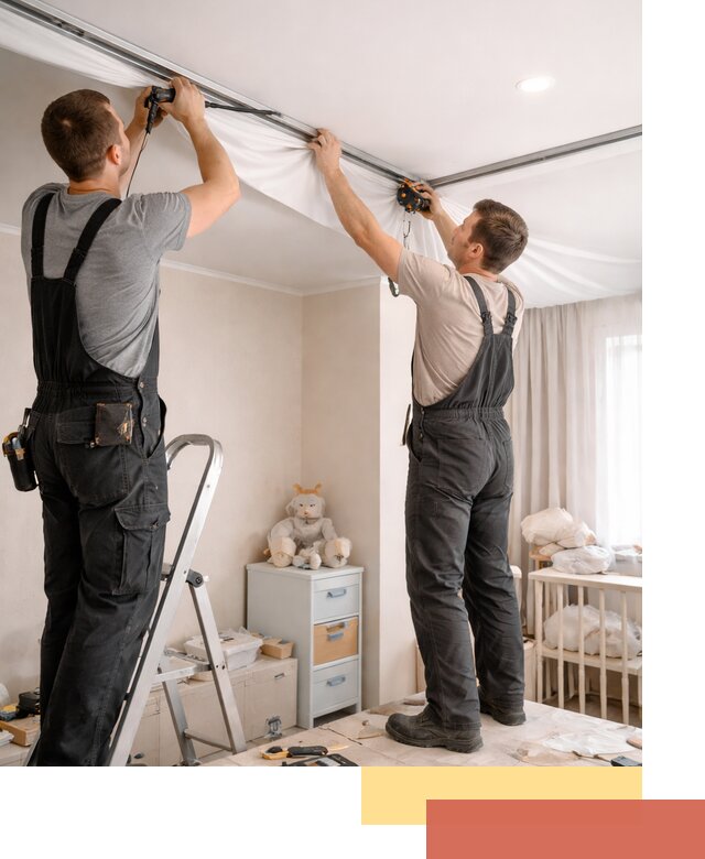 Монтаж натяжного потолка в детской комнате в Усть-куте