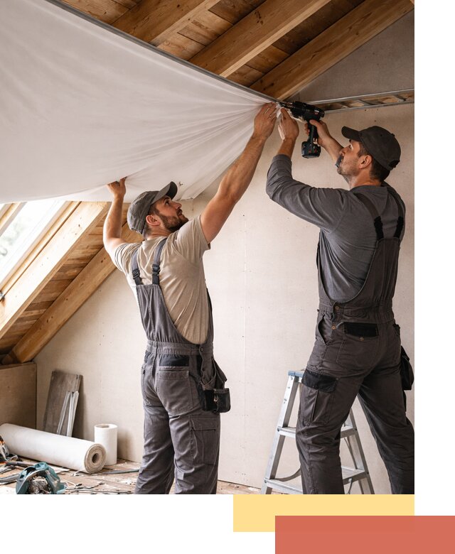 Монтаж натяжного потолка в мансарде в Усть-куте