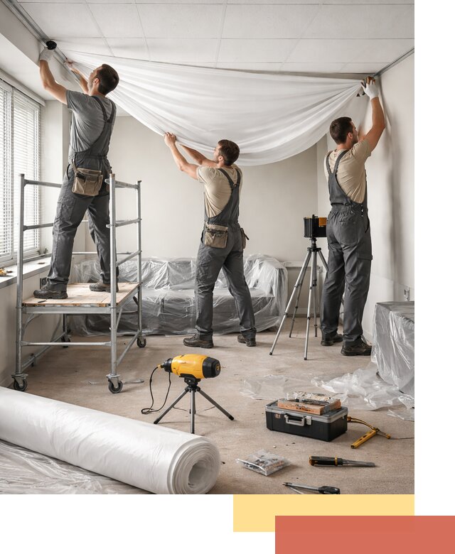 Монтаж натяжного потолка в офисе в Усть-куте