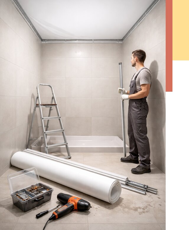 Монтаж натяжного потолка в санузле в Усть-куте от 1905 руб. — ОТДЕЛОЧНИК-Утк