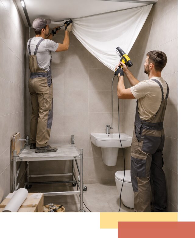 Монтаж натяжного потолка в санузле в Усть-куте