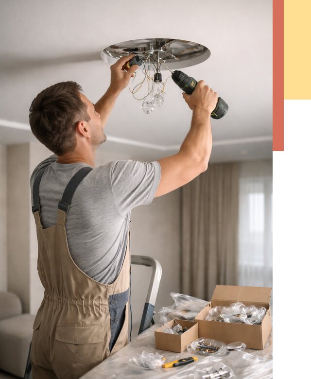 Установка люстры в натяжной потолок в Усть-куте от 1236 руб. | Быстро и недорого — ОТДЕЛОЧНИК-Утк