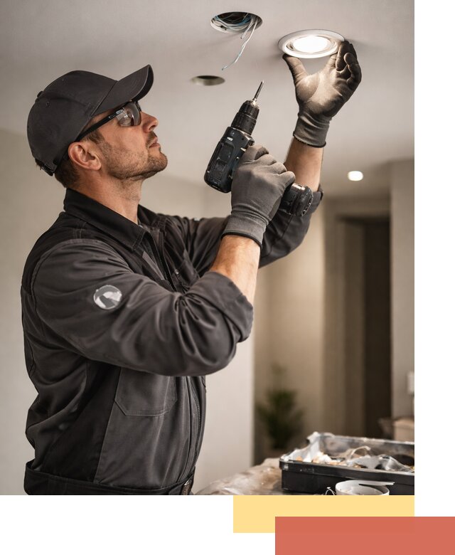 Установка точечных светильников в натяжной потолок в Усть-куте