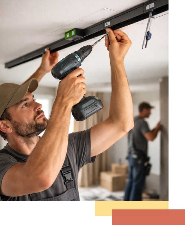 Установка трековых светильников в натяжной потолок в Усть-куте