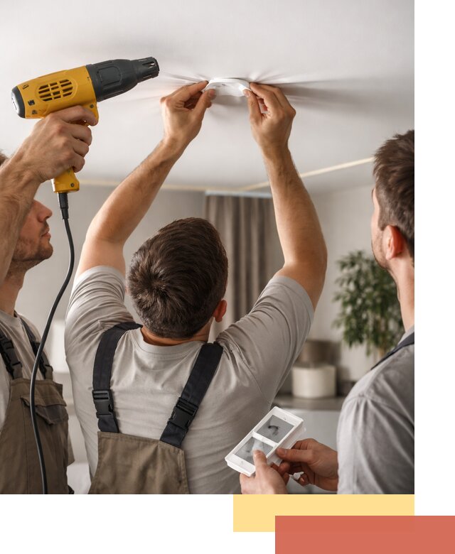 Ремонт прокола полотна натяжного потолка в Усть-куте