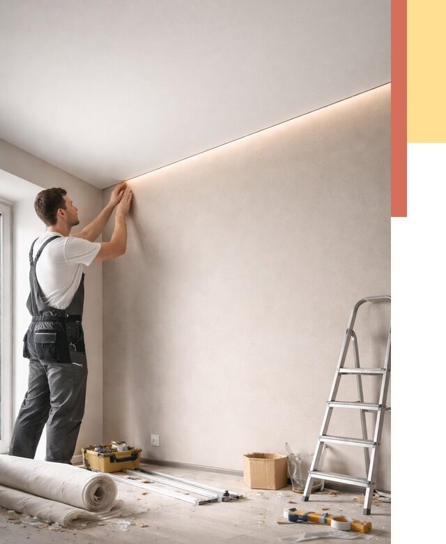 Теневые натяжные потолки в Усть-куте от 8444 руб. под ключ | ОТДЕЛОЧНИК-Утк