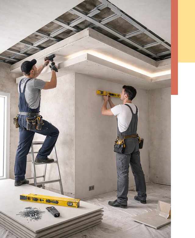 Двухуровневый потолок из гипсокартона в Усть-куте от 1493 руб. под ключ | ОТДЕЛОЧНИК-Утк