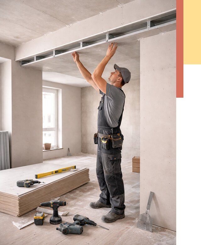 Потолок из гипсокартона с нишей в Усть-куте от 1287 руб. под ключ | ОТДЕЛОЧНИК-Утк