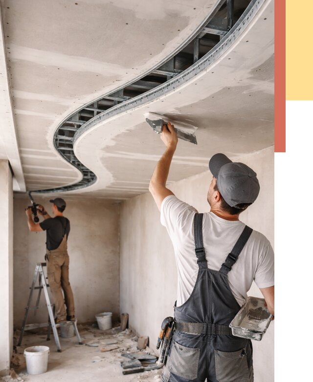 Криволинейный потолок из гипсокартона в Усть-куте от 2162 руб./м2 | ОТДЕЛОЧНИК-Утк