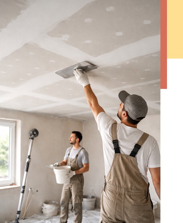 Шпаклевка потолка из гипсокартона в Усть-куте от 3295 руб./м2 — услуги под ключ | ОТДЕЛОЧНИК-Утк