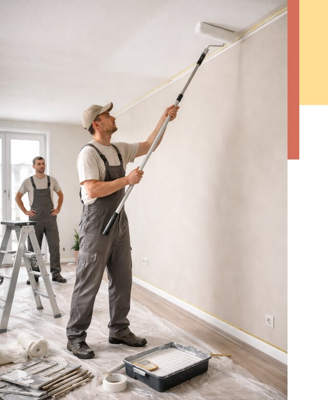 Покраска потолка из гипсокартона в Усть-куте от 4634 руб./м2 — услуги под ключ | ОТДЕЛОЧНИК-Утк