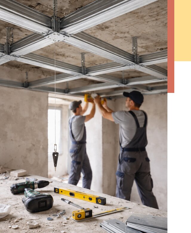 Монтаж каркаса потолка из профиля в Усть-куте от 4634 руб. — услуги ОТДЕЛОЧНИК-Утк