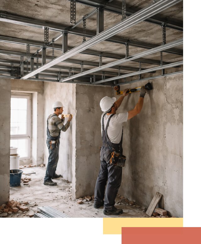 Монтаж каркаса потолка из профильного профиля в Усть-куте