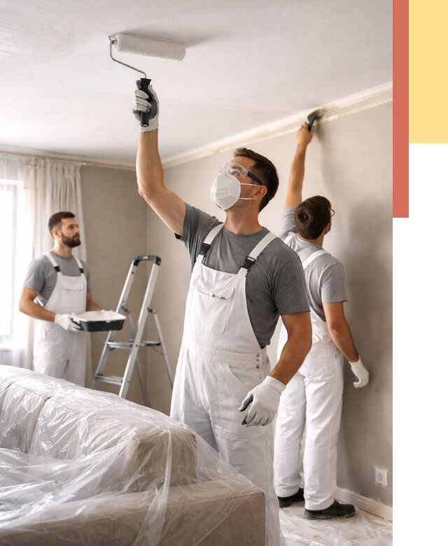 Покраска потолка водоэмельсионной краской в Усть-куте от 2265 руб/м² — услуги под ключ | ОТДЕЛОЧНИК-Утк