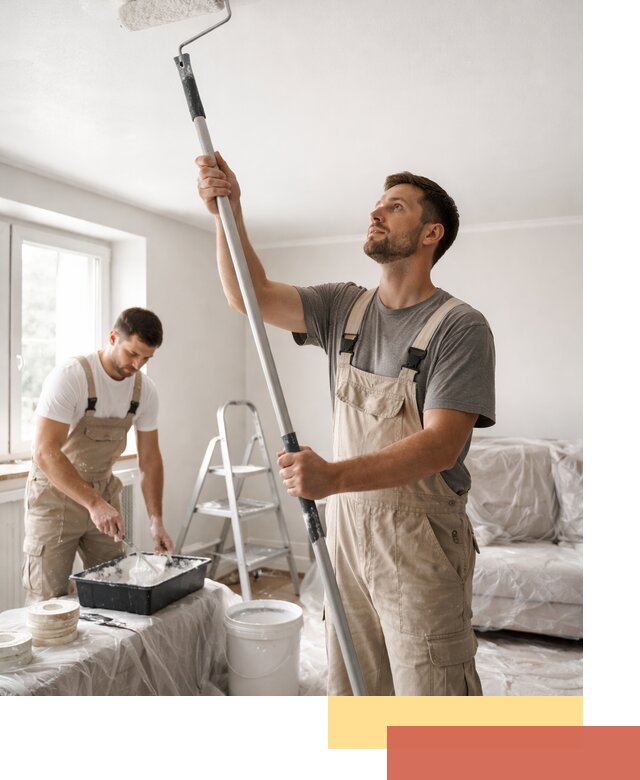 Покраска потолка водоэмульсионной краской в Усть-куте