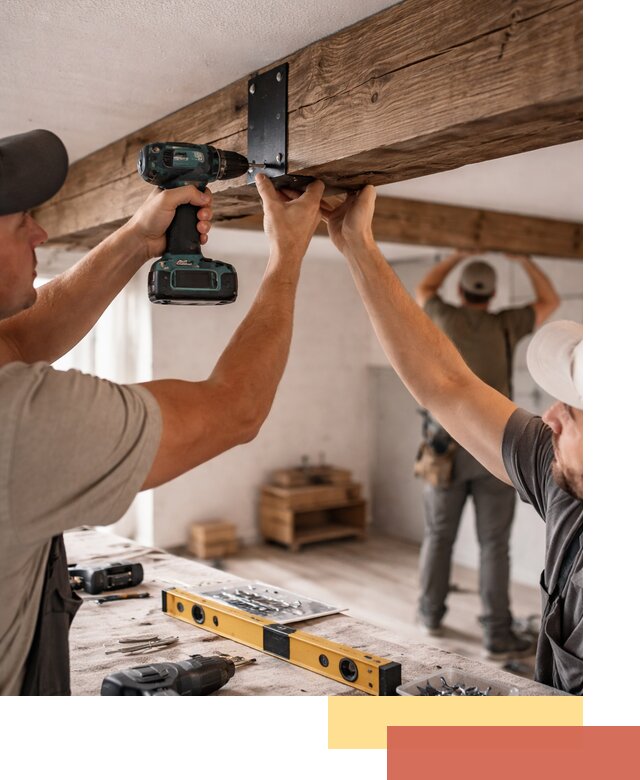 Монтаж декоративных потолочных балок в Усть-куте