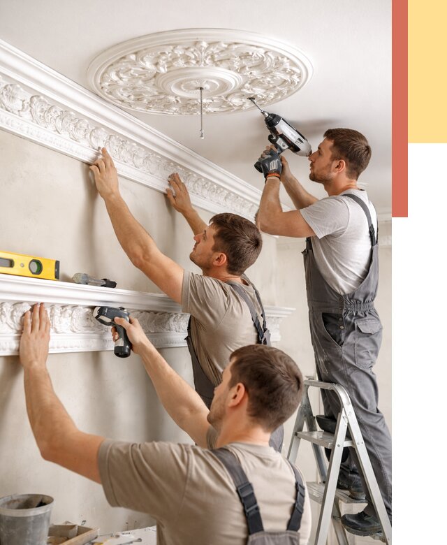 Монтаж лепнины на потолок в Усть-куте от 3295 руб. быстро и недорого | ОТДЕЛОЧНИК-Утк